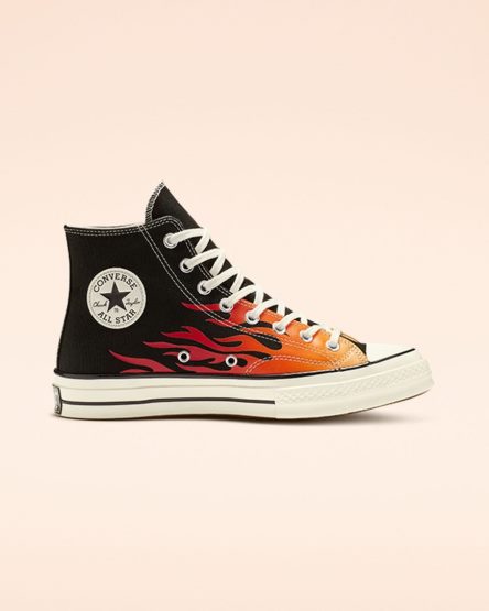 Zapatillas Altas Converse Chuck 70 Archive Print Mujer Negras Rojas | PE P2W7L0